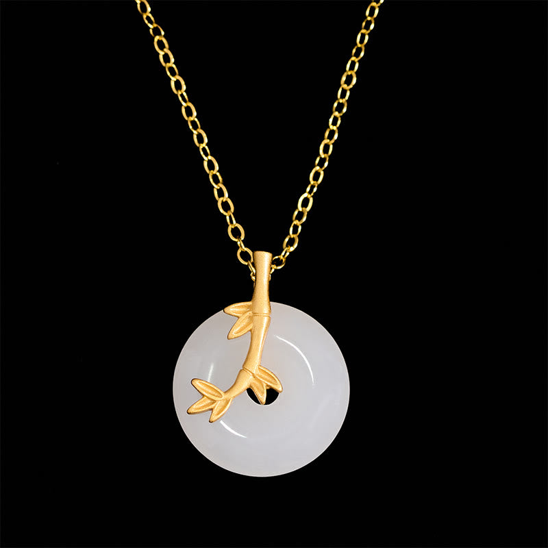 Buddha Stones Collier pendentif porte-bonheur en bambou avec boucle de paix - image 8
