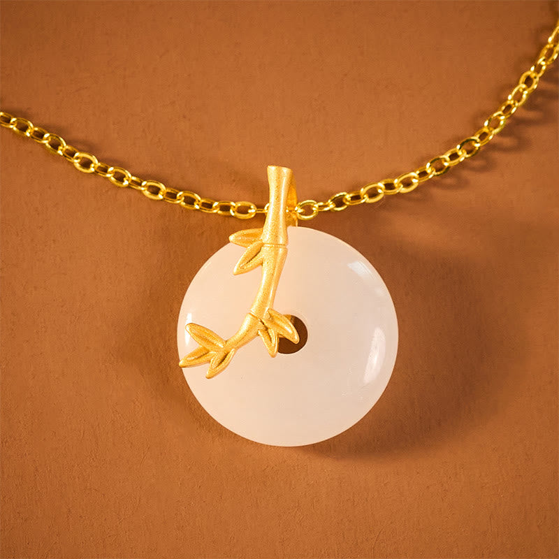 Buddha Stones Collier pendentif porte-bonheur en bambou avec boucle de paix - image 7