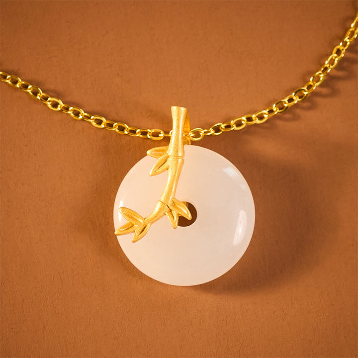 Buddha Stones Collier pendentif porte-bonheur en bambou avec boucle de paix - image 7