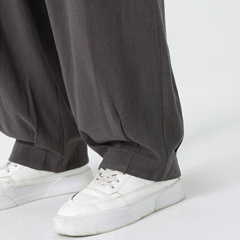 Buddha Stones Pantalon d'été pour homme, coupe droite, longueur cheville, cordon de serrage, couleur unie - image 16