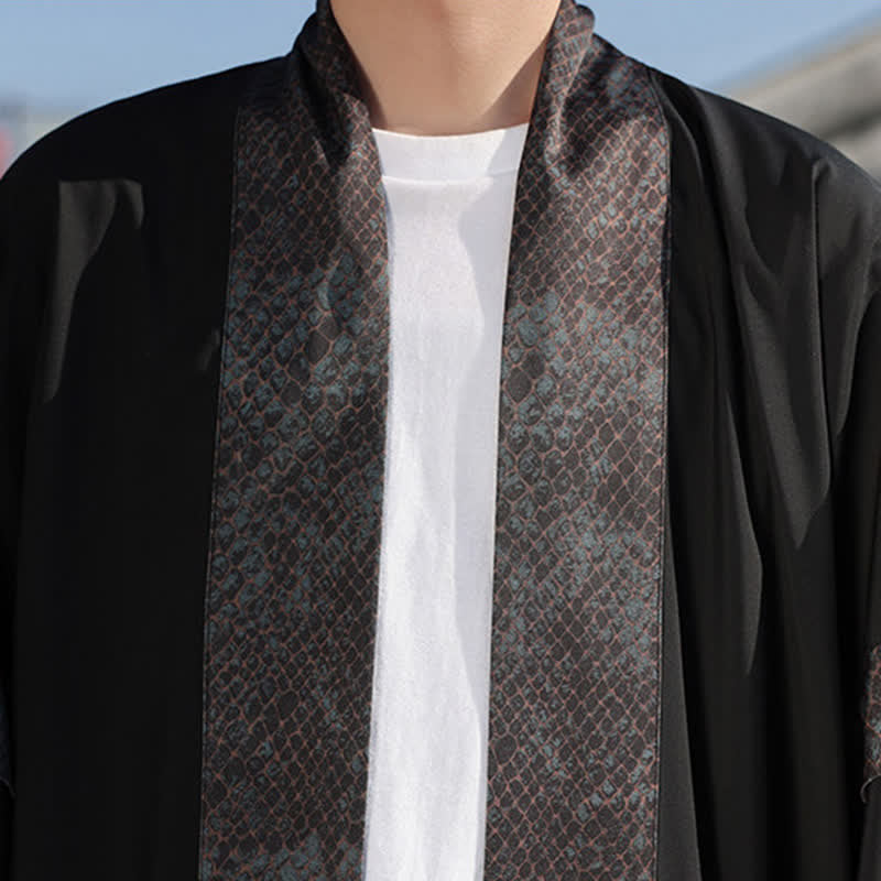 Buddha Stones Kimono d'été décontracté zen pour homme, col à revers, manches 3/4. - image 9