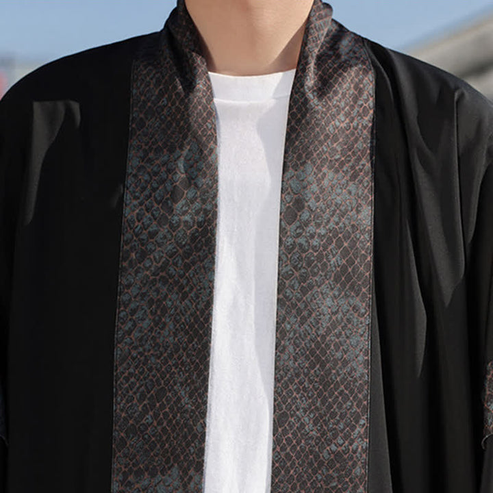 Buddha Stones Kimono d'été décontracté zen pour homme, col à revers, manches 3/4. - image 9