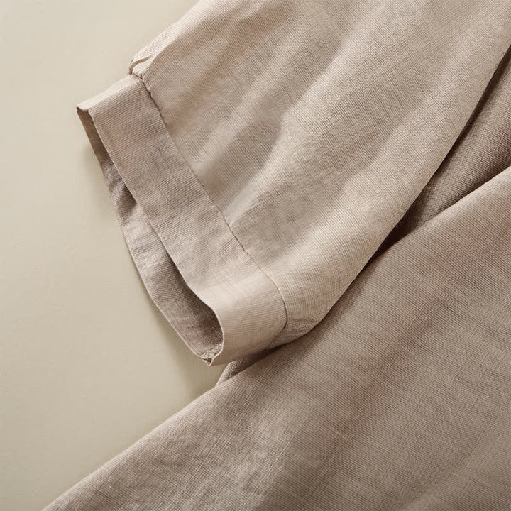 Buddha Stones T-shirts femme printemps bohèmes en coton et lin brodés, manches coude - image 24