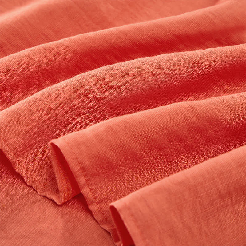 Buddha Stones T-shirts femme printemps bohèmes en coton et lin brodés, manches coude - image 6