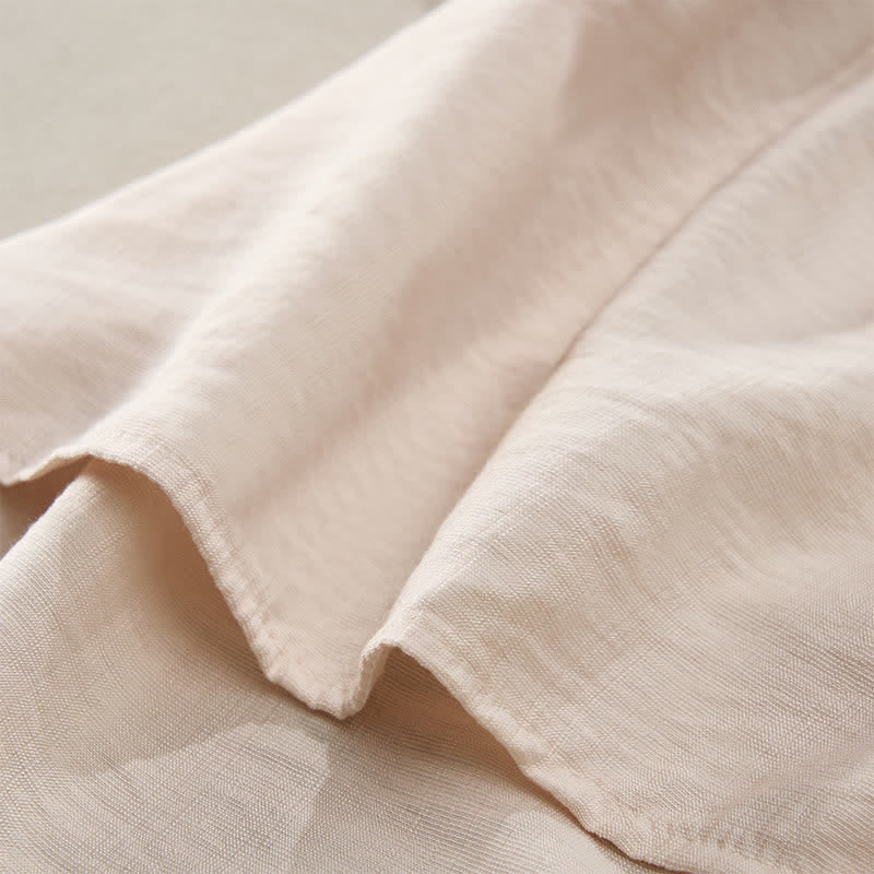 Buddha Stones T-shirts femme printemps bohèmes en coton et lin brodés, manches coude - image 17