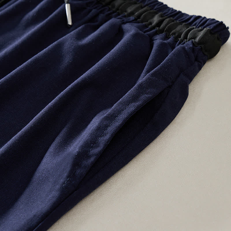 Buddha Stones Pantalon court en coton à cordon de serrage et jambes larges pour femme, avec poches, idéal pour les déplacements. - image 13