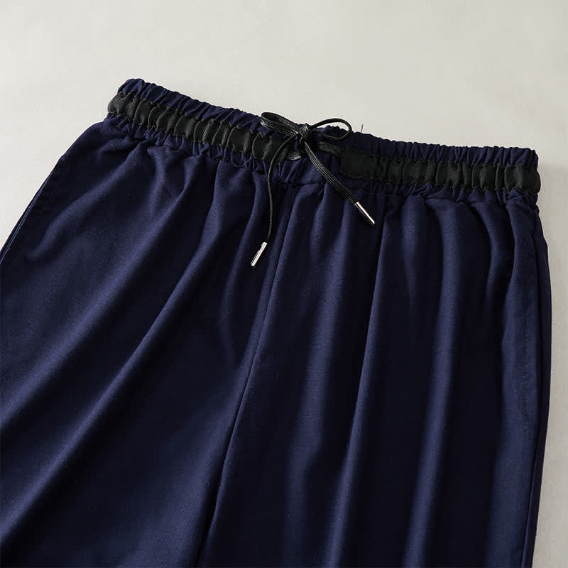 Buddha Stones Pantalon court en coton à cordon de serrage et jambes larges pour femme, avec poches, idéal pour les déplacements. - image 12