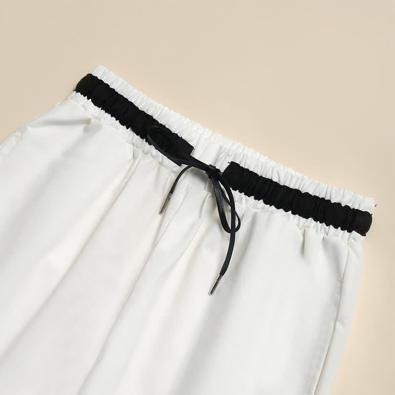 Buddha Stones Pantalon court en coton à cordon de serrage et jambes larges pour femme, avec poches, idéal pour les déplacements. - image 2