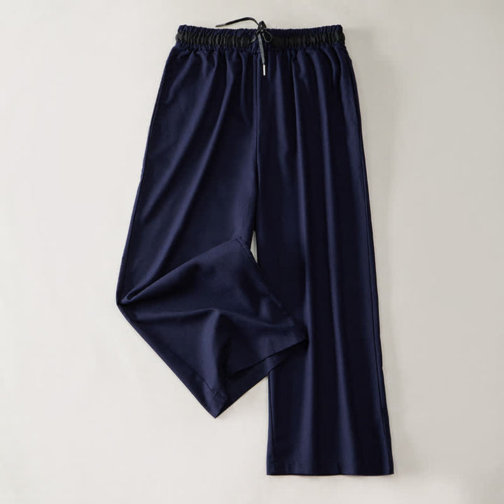 Buddha Stones Pantalon court en coton à cordon de serrage et jambes larges pour femme, avec poches, idéal pour les déplacements. - Bleu nuit - US12，UK/AU16，EU44 (3XL) - image 11