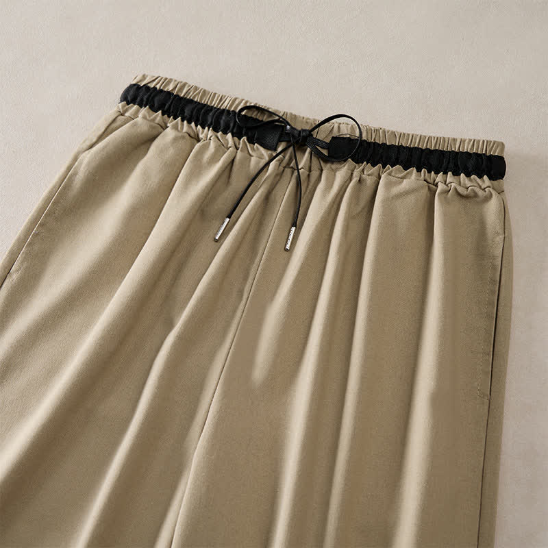 Buddha Stones Pantalon court en coton à cordon de serrage et jambes larges pour femme, avec poches, idéal pour les déplacements. - image 6
