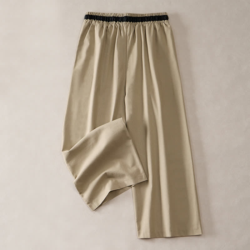 Buddha Stones Pantalon court en coton à cordon de serrage et jambes larges pour femme, avec poches, idéal pour les déplacements. - Kaki foncé - US12，UK/AU16，EU44 (3XL) - image 9