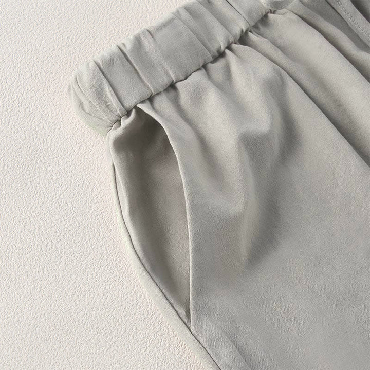 Buddha Stones Pantalon fuselé d'été pour femme, couleur unie, ourlet en dentelle et poches - image 12