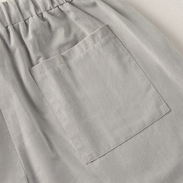 Buddha Stones Pantalon fuselé d'été pour femme, couleur unie, ourlet en dentelle et poches - image 13