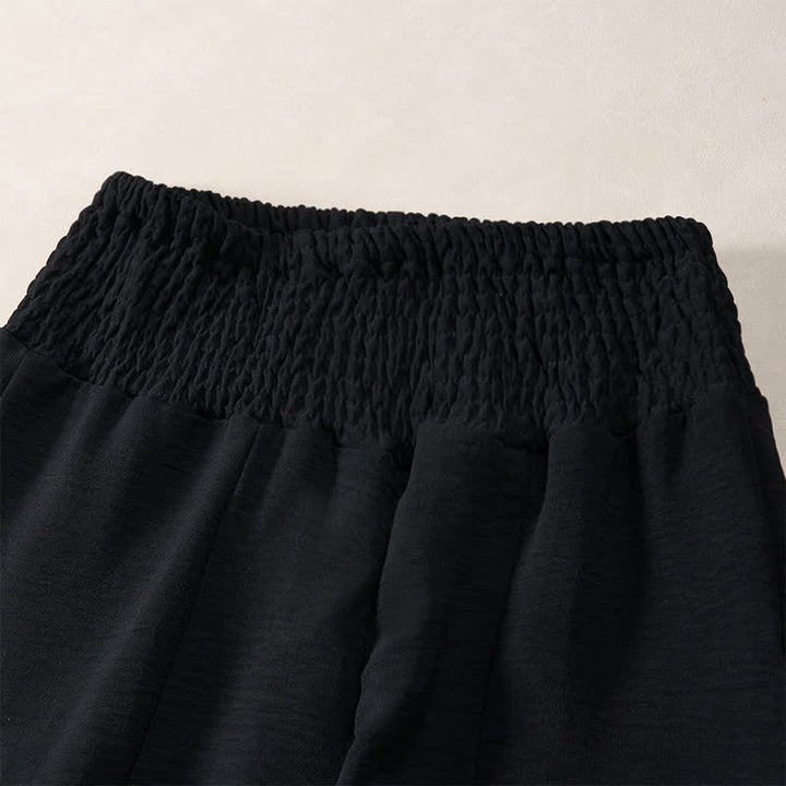 Buddha Stones Pantalon d'été pour femme, taille haute élastique, jambes larges, longueur cheville - image 6