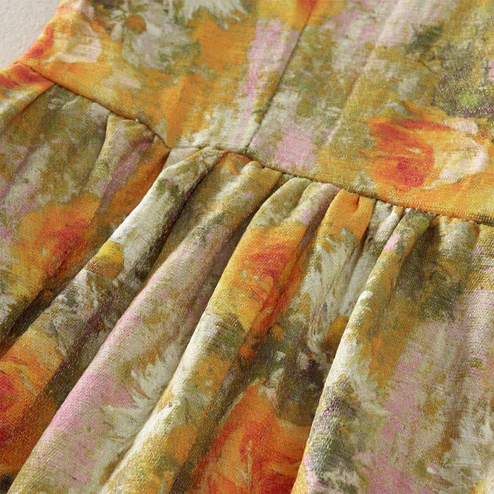 Robe midi Buddha Stones à carreaux faite main en coton sans manches avec poches - image 21