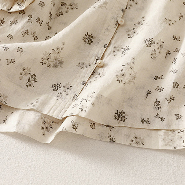 Buddha Stones Chemise à boutons pour femme, manches trois-quarts, imprimé floral décontracté - image 13