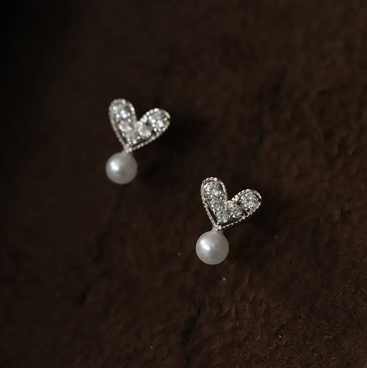 Buddha Stones Boucles d'oreilles « Sincérité » en argent sterling 925 plaqué or, motif cœur - Perles (tiges en argent sterling 925) - image 6