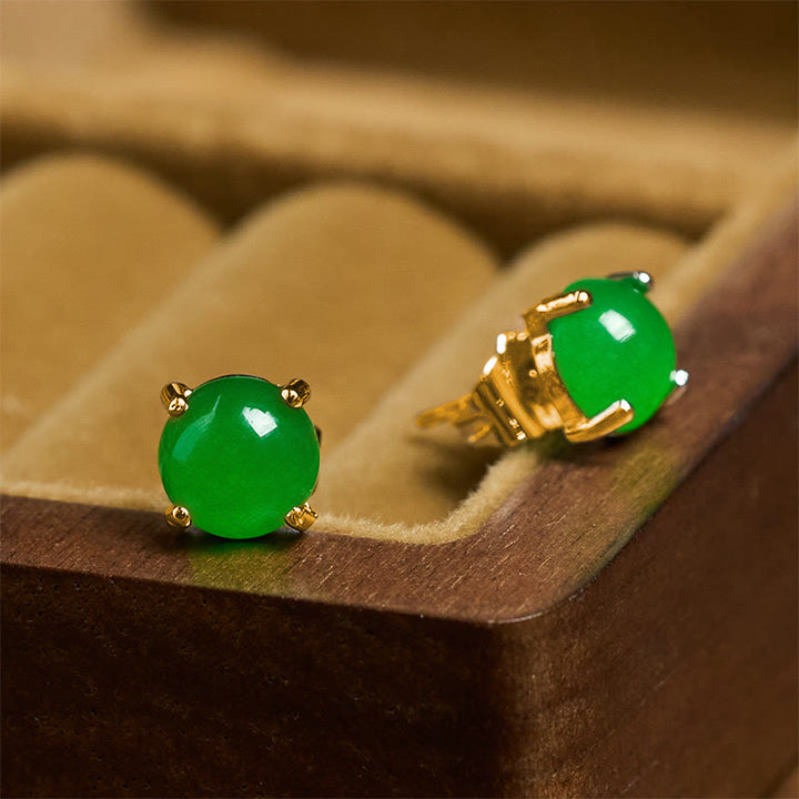 Buddha Stones Boucles d'oreilles Jade en argent sterling 925 Abondance - image 3