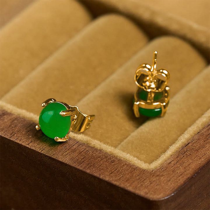 Buddha Stones Boucles d'oreilles Jade en argent sterling 925 Abondance - image 8