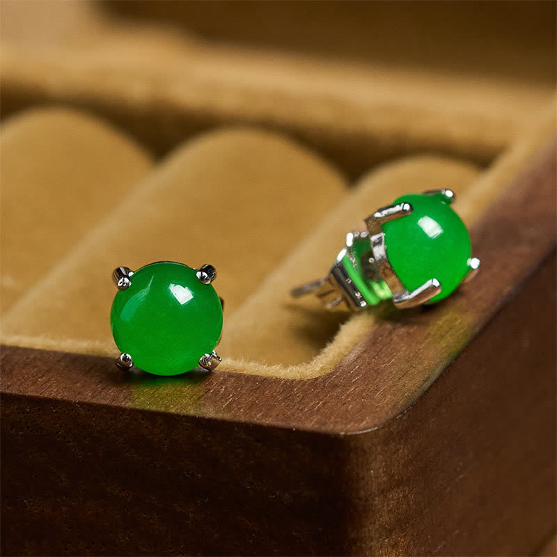 Buddha Stones Boucles d'oreilles Jade en argent sterling 925 Abondance - image 13