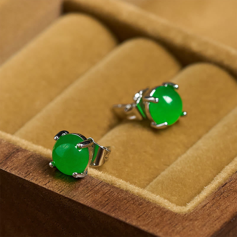 Buddha Stones Boucles d'oreilles Jade en argent sterling 925 Abondance - image 12
