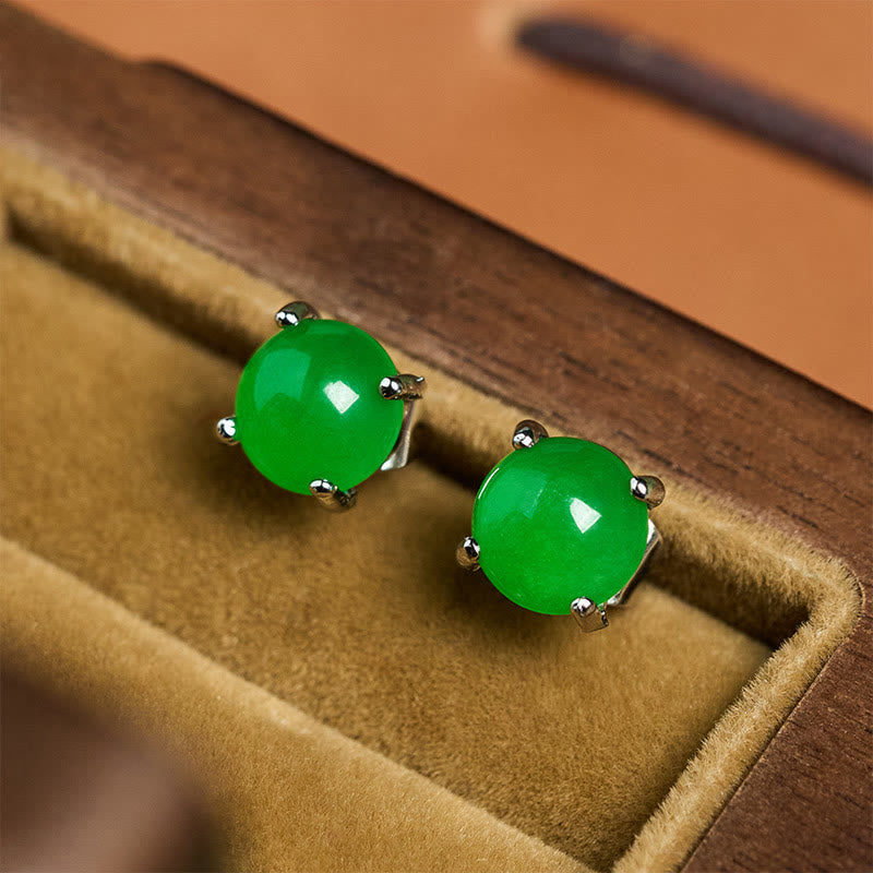 Buddha Stones Boucles d'oreilles Jade en argent sterling 925 Abondance - image 11