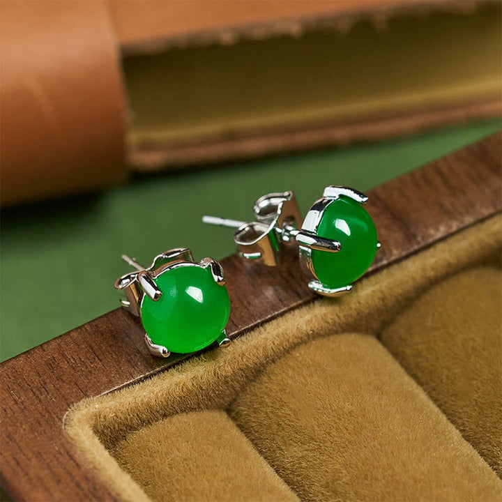 Buddha Stones Boucles d'oreilles Jade en argent sterling 925 Abondance - image 10