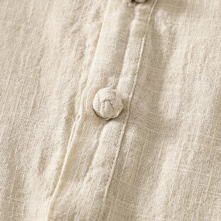 Buddha Stones Chemise d'été à manches courtes en coton pour femme, col montant et boutons - image 10