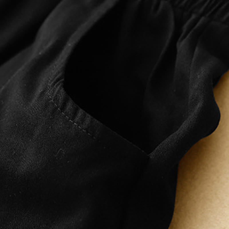 Buddha Stones Short d'été en coton à taille élastique pour femme, avec poches - image 12