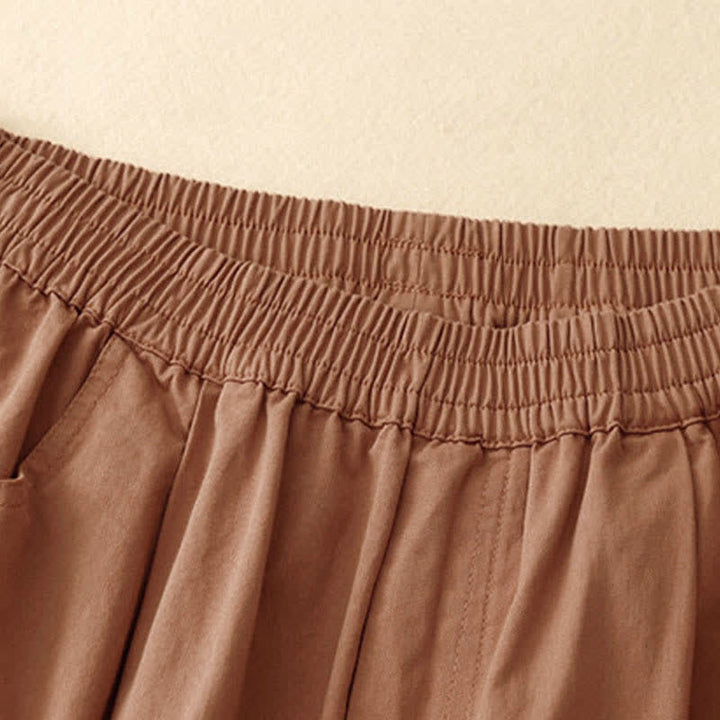 Buddha Stones Short d'été en coton à taille élastique pour femme, avec poches - image 15