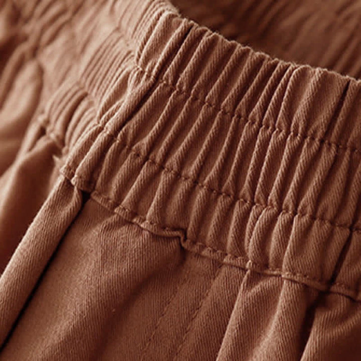 Buddha Stones Short d'été en coton à taille élastique pour femme, avec poches - image 16