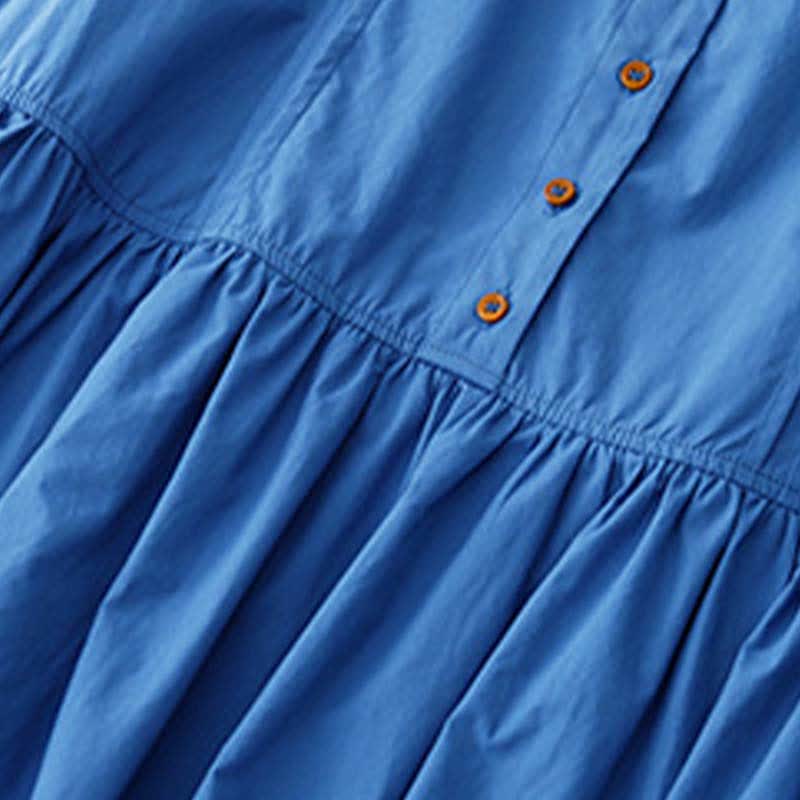 Buddha Stones Robe d'été plissée à boutons, longueur genou, sans manches, avec poches, pour femme - image 4