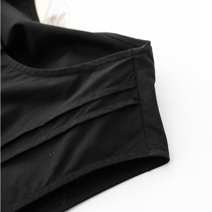 Buddha Stones Robe d'été plissée à boutons, longueur genou, sans manches, avec poches, pour femme - image 18