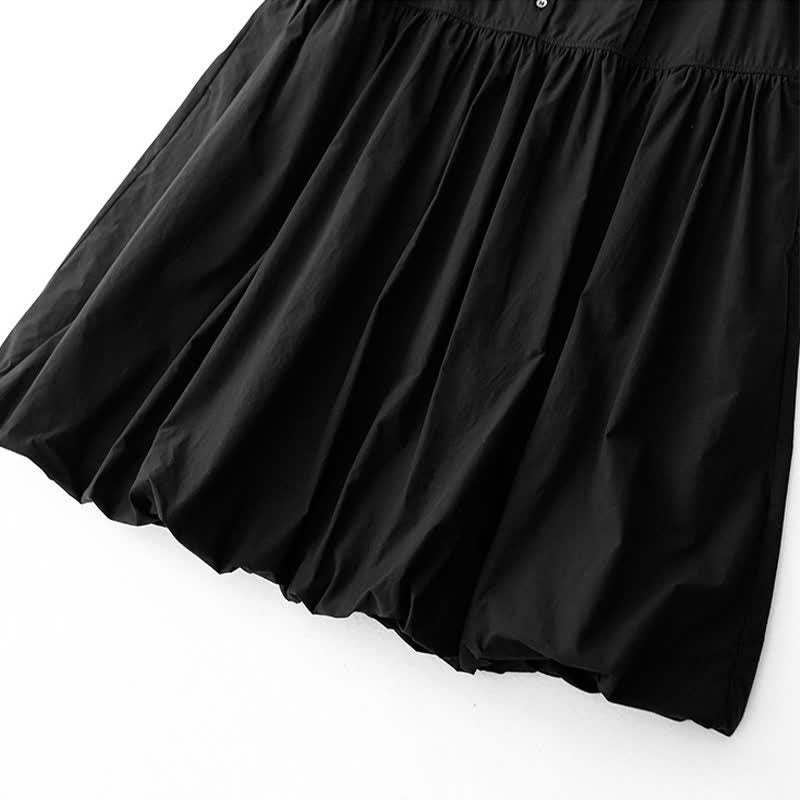 Buddha Stones Robe d'été plissée à boutons, longueur genou, sans manches, avec poches, pour femme - image 20