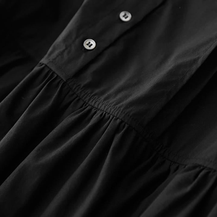 Buddha Stones Robe d'été plissée à boutons, longueur genou, sans manches, avec poches, pour femme - image 17