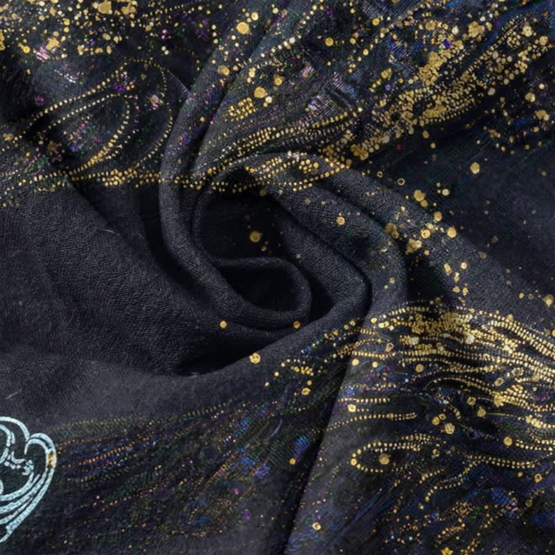 Buddha Stones Chemise Henley à manches courtes pour homme, inspirée de la galaxie, en coton teint par éclaboussures et à demi-boutons - image 4