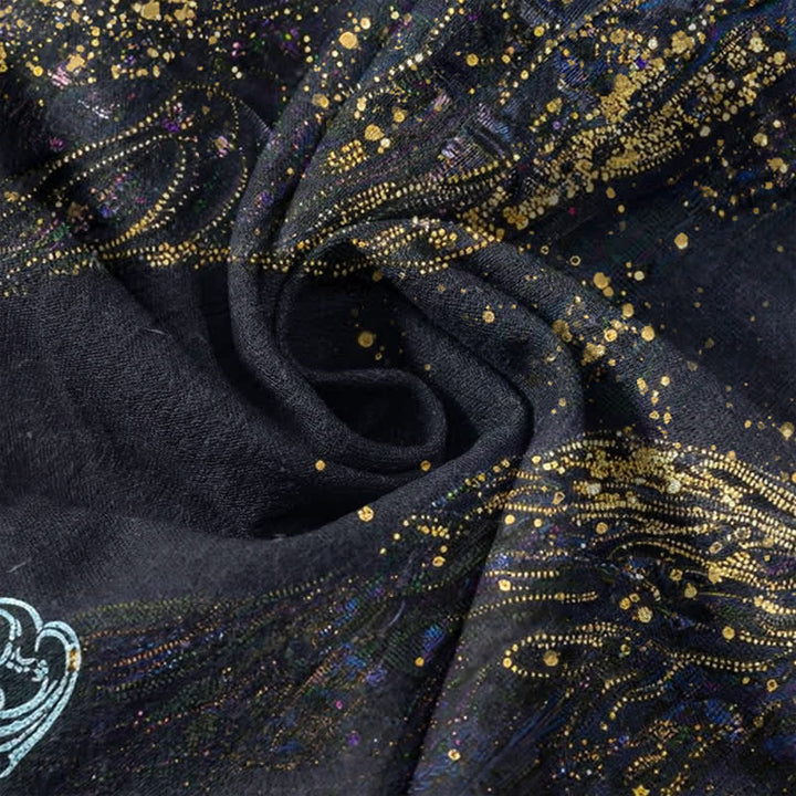 Buddha Stones Chemise Henley à manches courtes pour homme, inspirée de la galaxie, en coton teint par éclaboussures et à demi-boutons - image 4