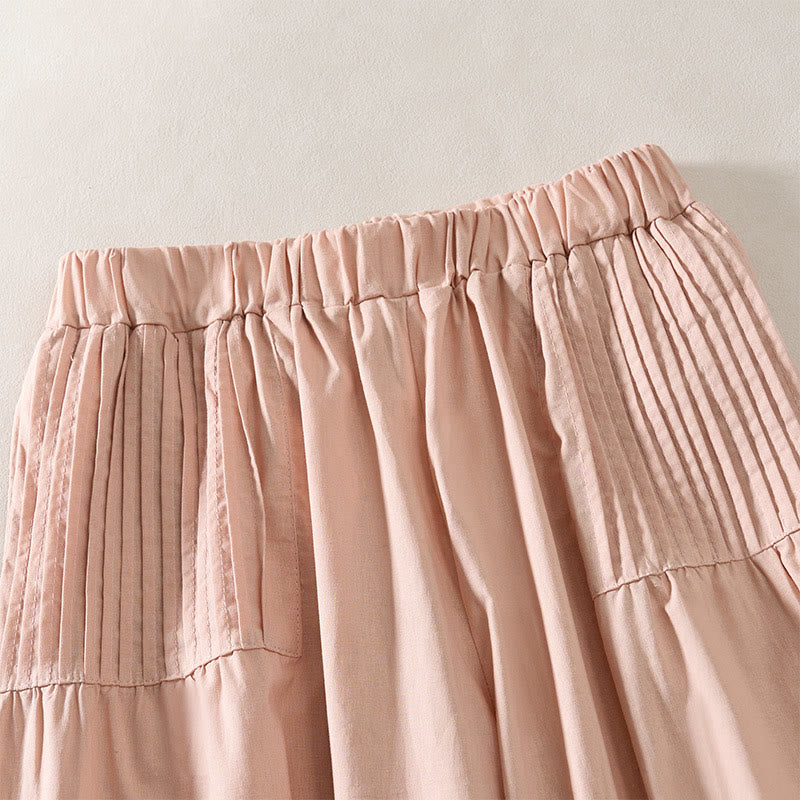 Buddha Stones Pantalon d'été à jambes larges, taille élastique, plissé et court, avec poches, pour femme - image 2