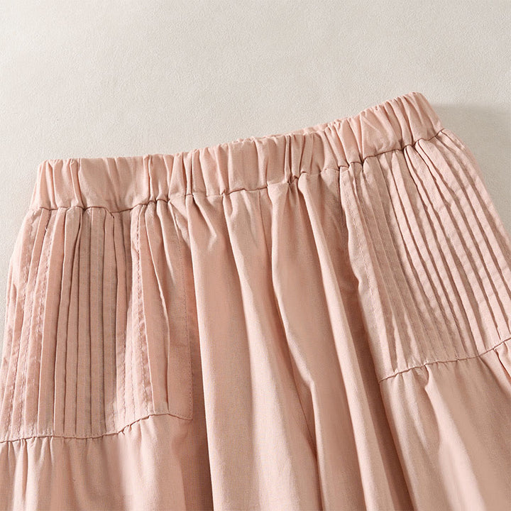 Buddha Stones Pantalon d'été à jambes larges, taille élastique, plissé et court, avec poches, pour femme - image 2