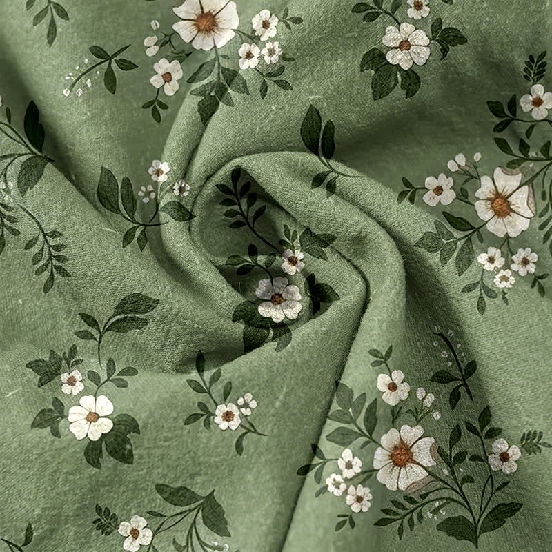 Buddha Stones Pantalon femme en pur coton à petits motifs floraux, taille élastique et poches - image 2