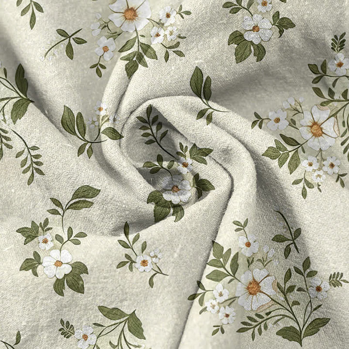 Buddha Stones Pantalon femme en pur coton à petits motifs floraux, taille élastique et poches - image 5