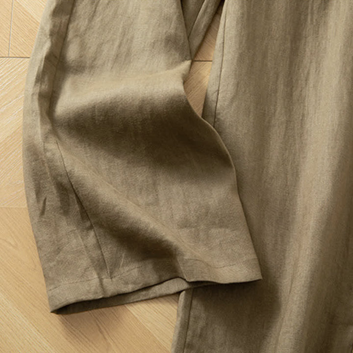 Buddha Stones Pantalon long à jambes larges et taille haute élastique pour femme, avec poches latérales, idéal pour le printemps - image 10