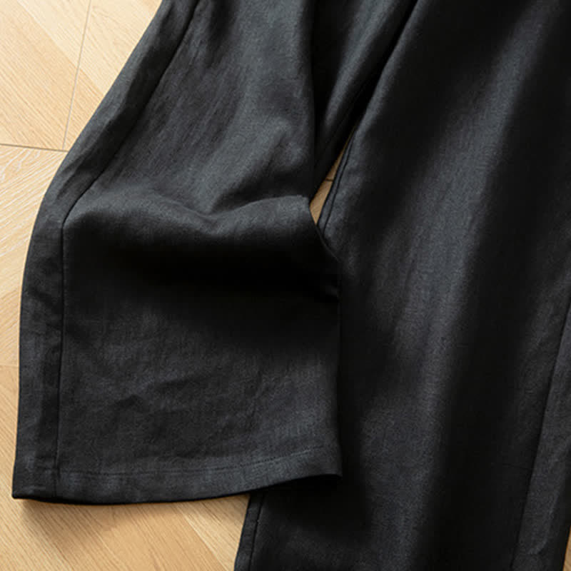 Buddha Stones Pantalon long à jambes larges et taille haute élastique pour femme, avec poches latérales, idéal pour le printemps - image 38