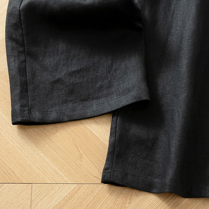Buddha Stones Pantalon long à jambes larges et taille haute élastique pour femme, avec poches latérales, idéal pour le printemps - image 39