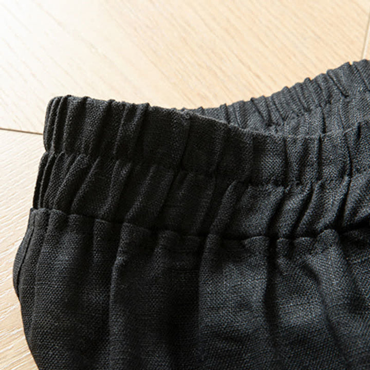 Buddha Stones Pantalon long à jambes larges et taille haute élastique pour femme, avec poches latérales, idéal pour le printemps - image 34