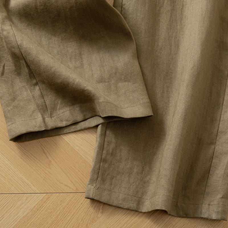 Buddha Stones Pantalon long à jambes larges et taille haute élastique pour femme, avec poches latérales, idéal pour le printemps - image 12