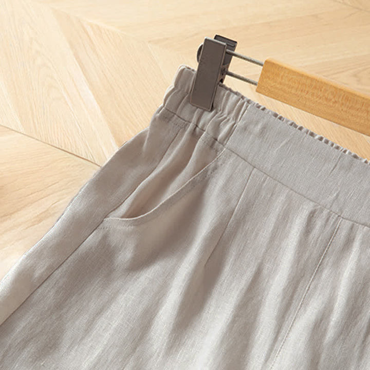 Buddha Stones Pantalon long à jambes larges et taille haute élastique pour femme, avec poches latérales, idéal pour le printemps - image 18