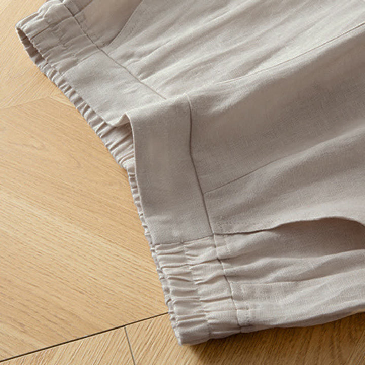 Buddha Stones Pantalon long à jambes larges et taille haute élastique pour femme, avec poches latérales, idéal pour le printemps - image 22