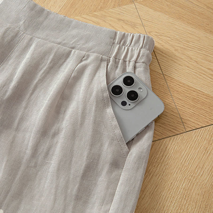 Buddha Stones Pantalon long à jambes larges et taille haute élastique pour femme, avec poches latérales, idéal pour le printemps - image 20