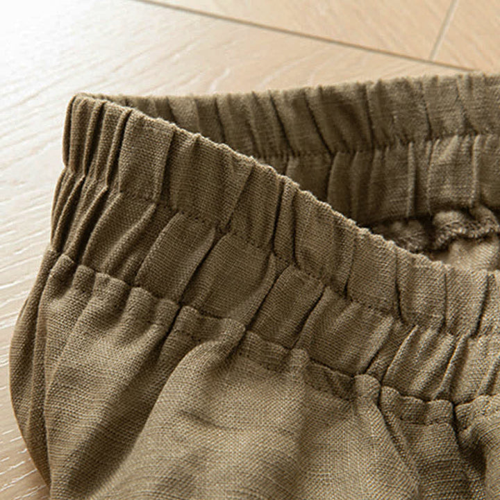 Buddha Stones Pantalon long à jambes larges et taille haute élastique pour femme, avec poches latérales, idéal pour le printemps - image 6
